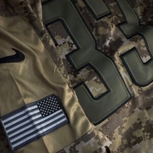 NFL Detroit Lions #33 Johnson military Camouflage Jersey with Olive Patch